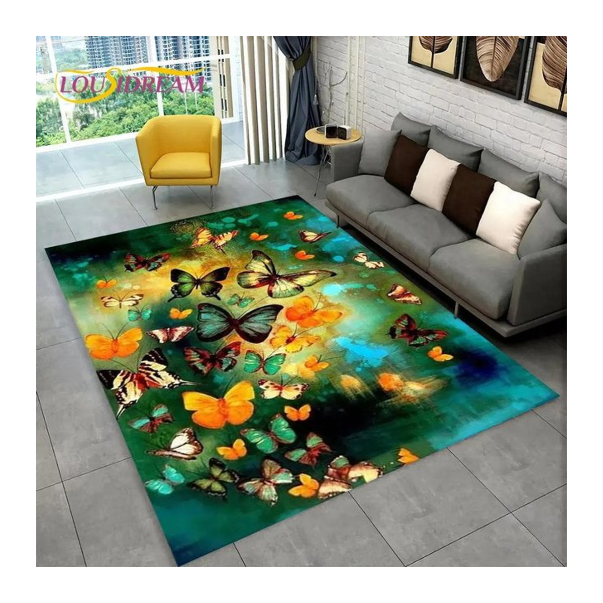 Karpetti Teppich Pretty Dream Butterfly Flower in Multicolor, B: 120 cm, T: 80 cm - Bild 1