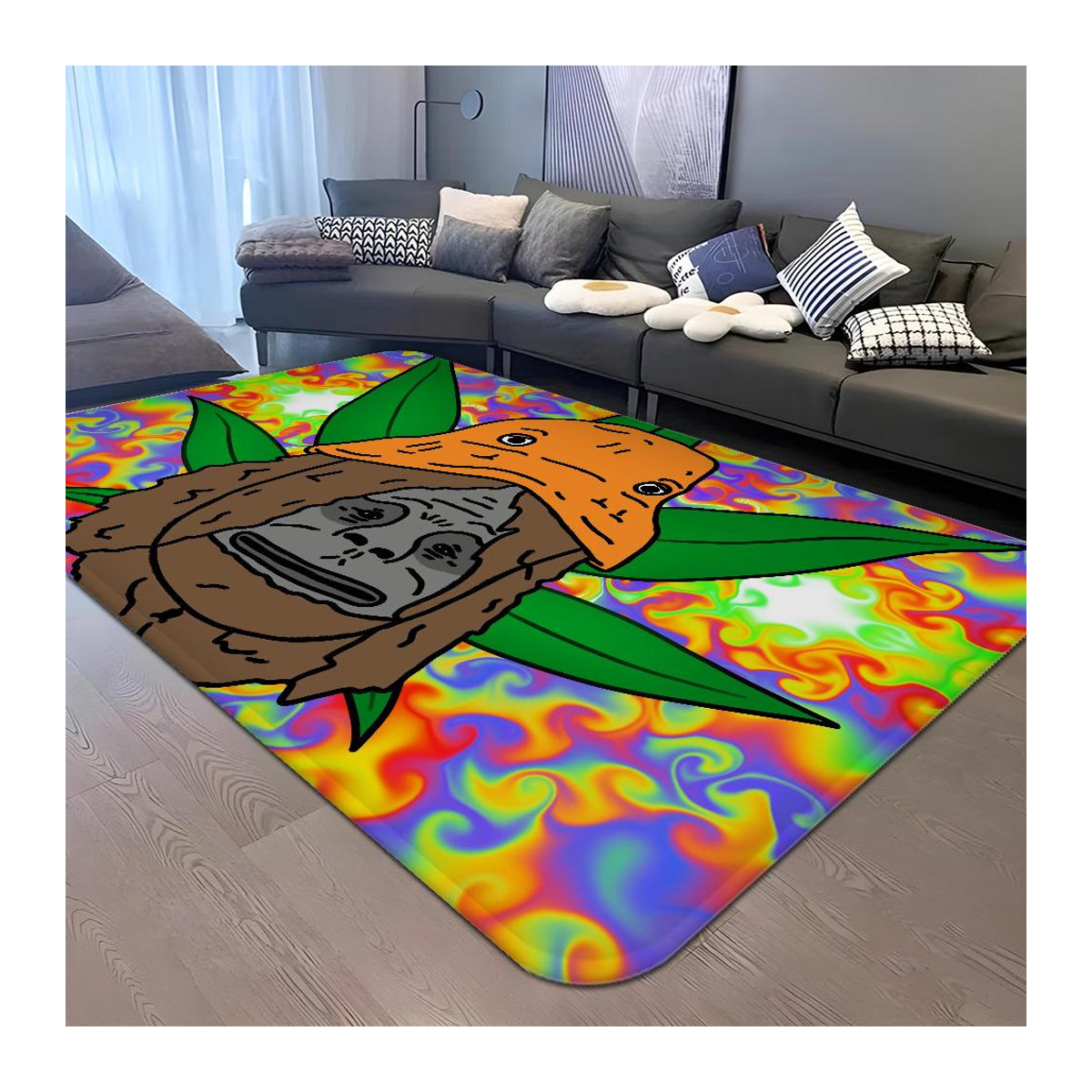 Karpetti The Big Lez Show Flurteppich Multicolor geflochten B/T/H: 80 x 50 cm - Bild 2