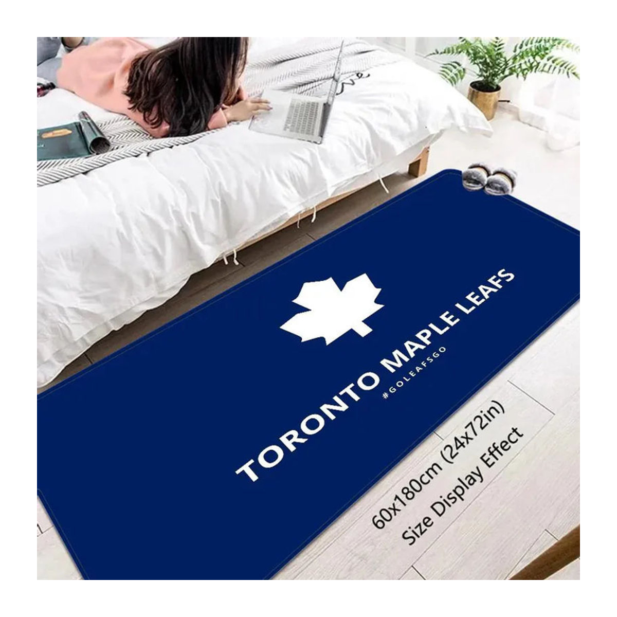 Karpetti Toronto Maple Leafs Retro Teppich Rutschfest für Wohnzimmer und Küche B/T: 80 x 50 cm - Bild 3