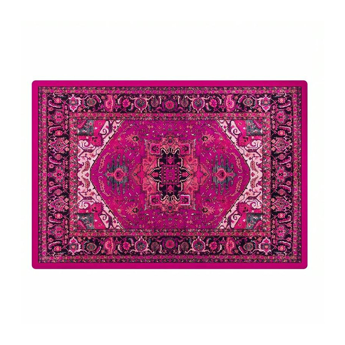 Karpetti Vintage Karoteppich in Rosa für Wohnzimmer und Schlafzimmer, rutschfest, B/T: 60 x 40 cm - Bild 3