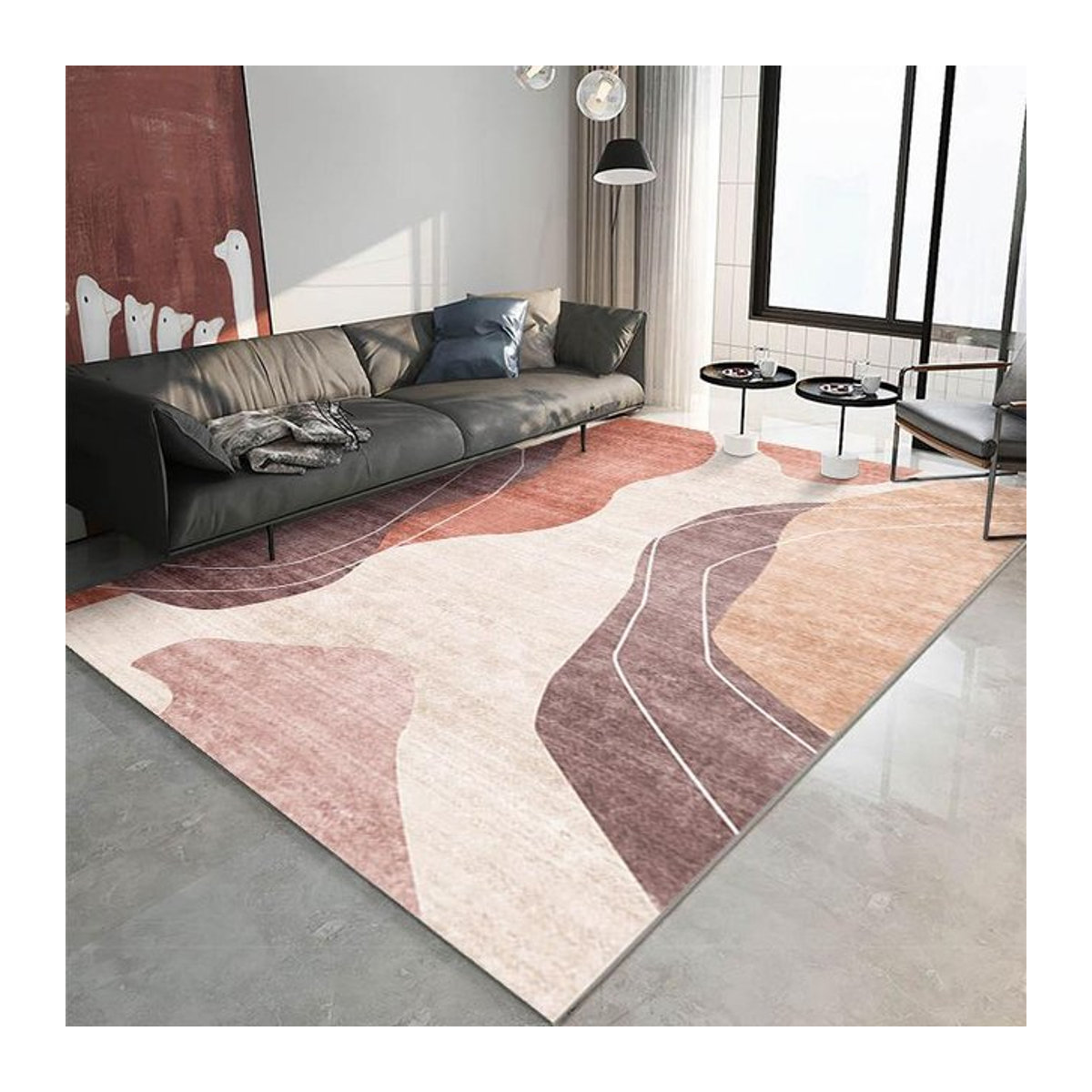 Karpetti Wabi-Sabi Teppich mit geometrischem Design aus Kristall-Samt für Wohnzimmer und Schlafzimmer B/B: 160 x 230 cm - Bild 1