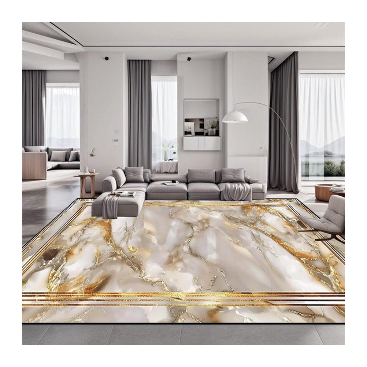 Karpetti Wilton Nordischer Großflächenteppich Rutschfest für Wohnzimmer und Schlafzimmer B/T: 160 x 200 cm - Bild 1
