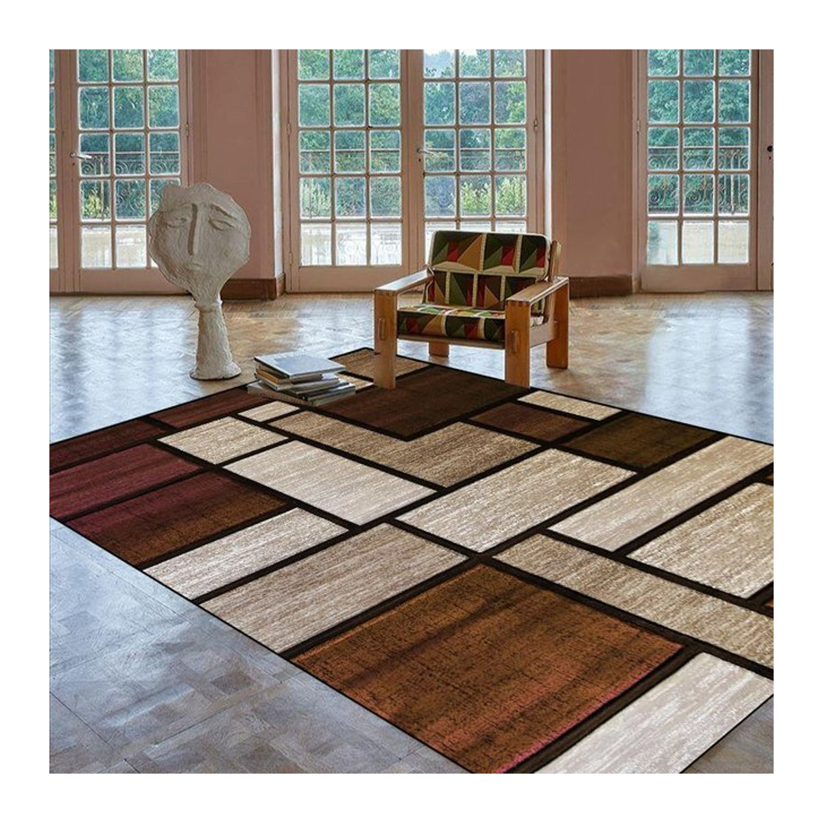 Karpetti Wohnzimmer Teppich Rutschfest und Anpassbar B/B: 100 x 120 cm - Bild 1