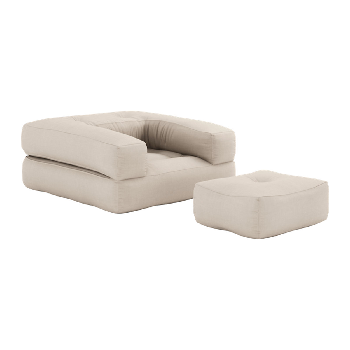 Karup Cube Armlehnenstuhl in Beige mit Polsterung und Stoffbezug im minimalistischen Design - Bild 1