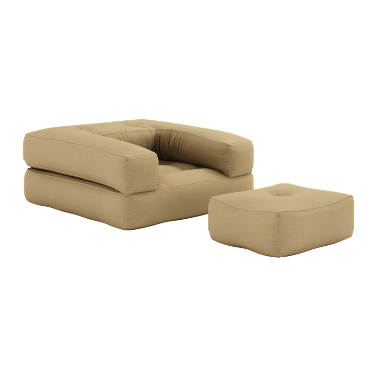 Karup Cube Armlehnenstuhl in Beige mit Polsterung und Stoffbezug im minimalistischen Design - Bild 1
