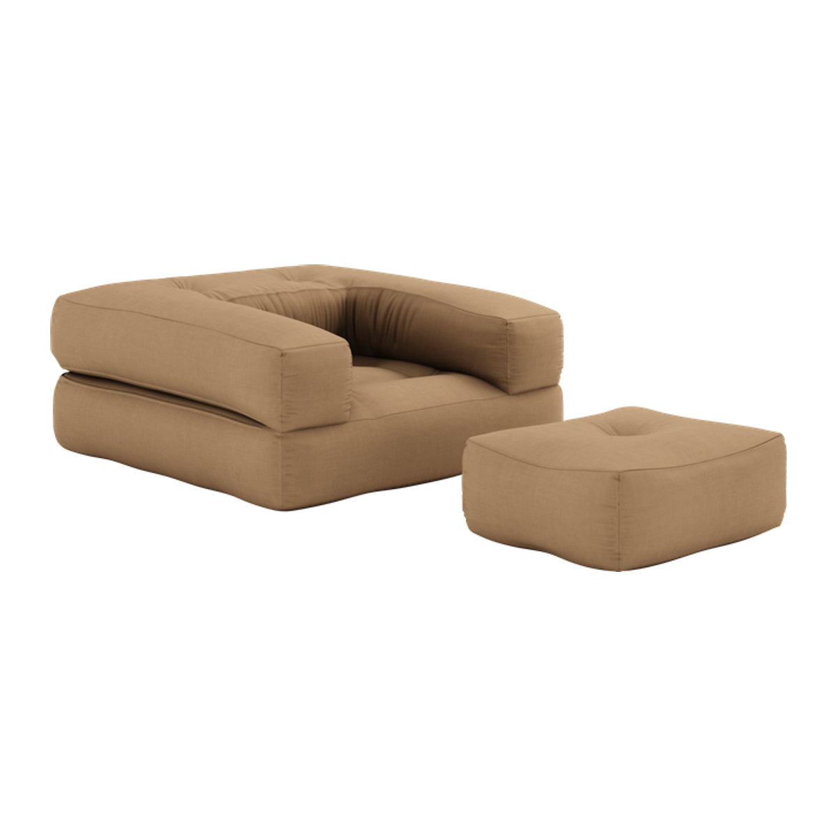 Karup Cube Sessel minimalistisch in Braun und Beige aus Stoff mit Polsterung - Bild 1