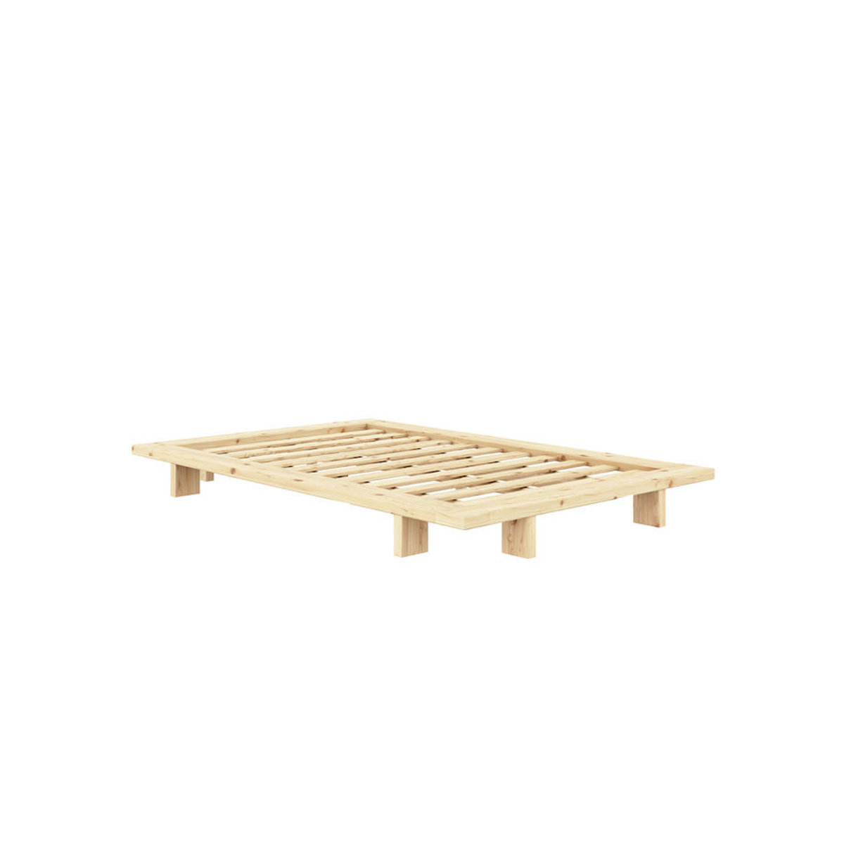 Karup Japan Bett aus Massivholz in Braun Natur, minimalistisches Holzbet**t - Bild 1