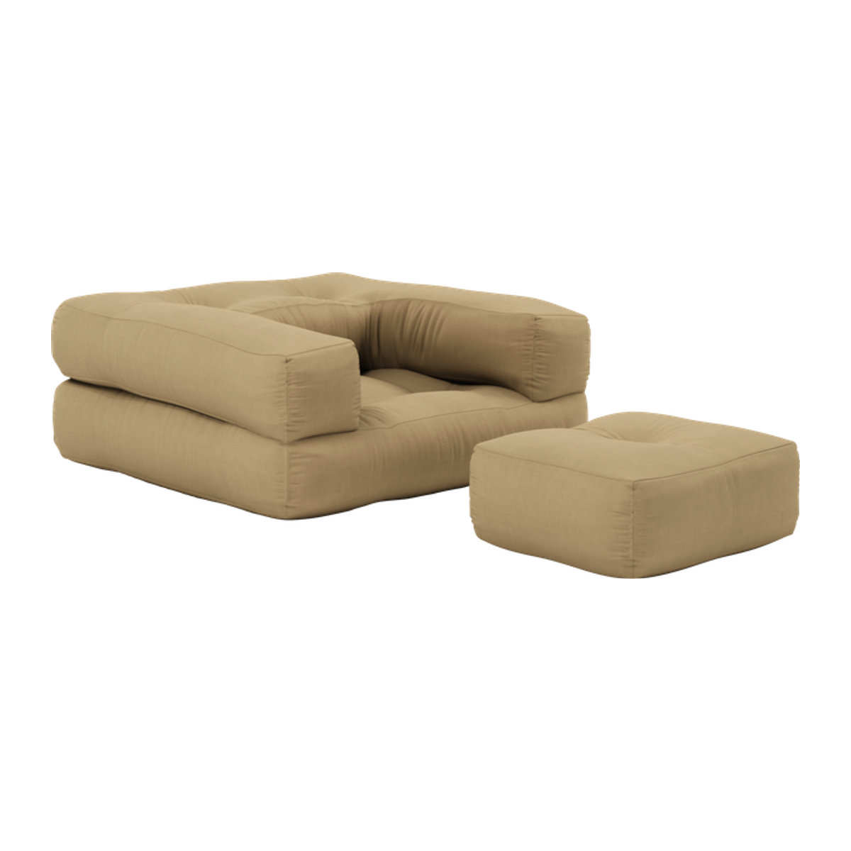 Karup Mini Cube Stuhl in Beige mit Stoffpolsterung und minimalistischem Design - Bild 1