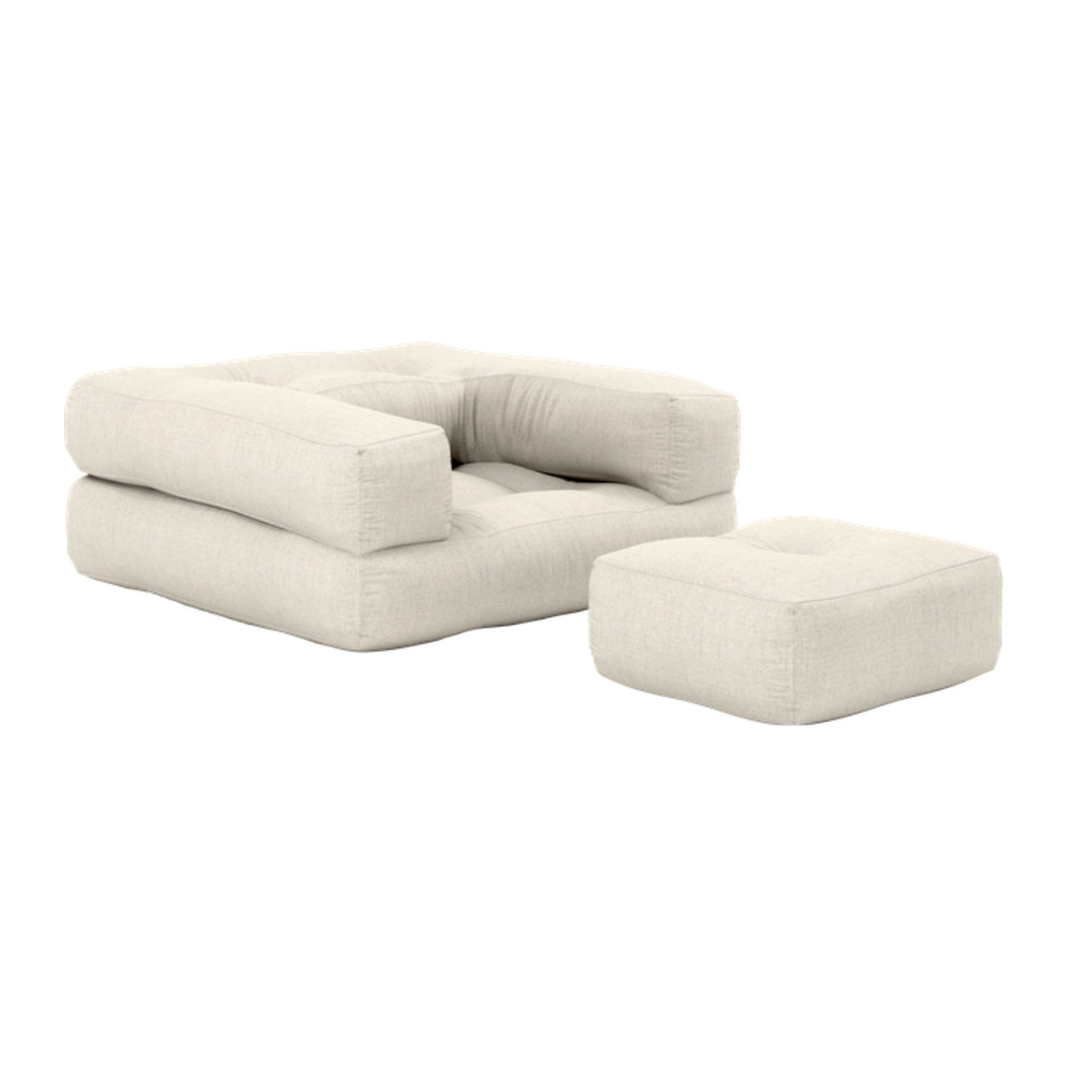 Karup Mini Cube Stuhl in Beige mit Stoffpolsterung und transparenten Elementen - Bild 1
