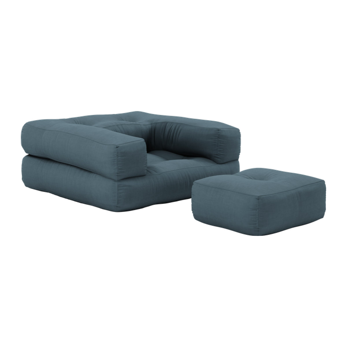 Karup Mini Cube Stuhl in Blau mit Polsterung und minimalistischem Design aus Stoff - Bild 1