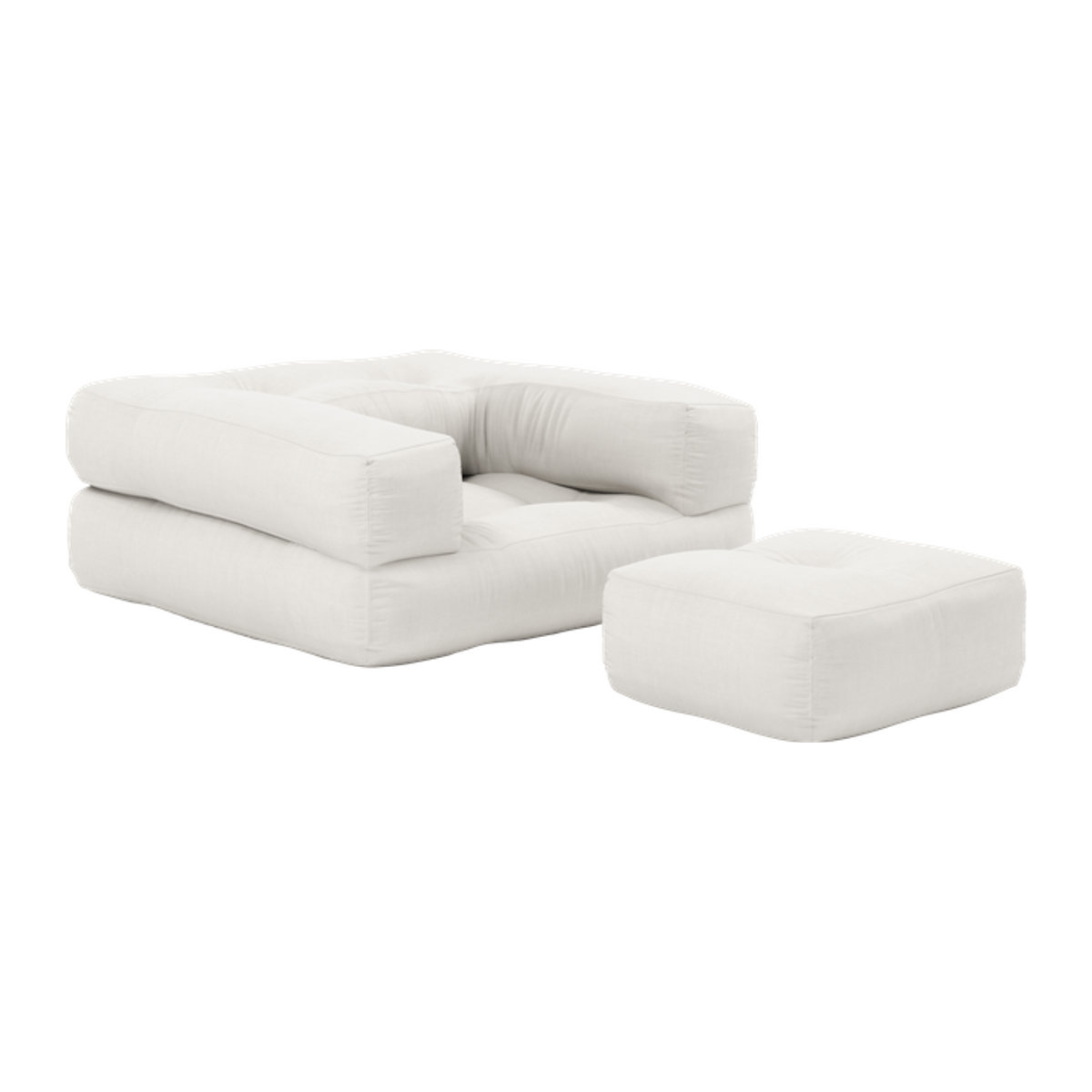 Karup Mini Cube Stuhl in Weiß und Transparent mit Polsterung und minimalistischem Design - Bild 1