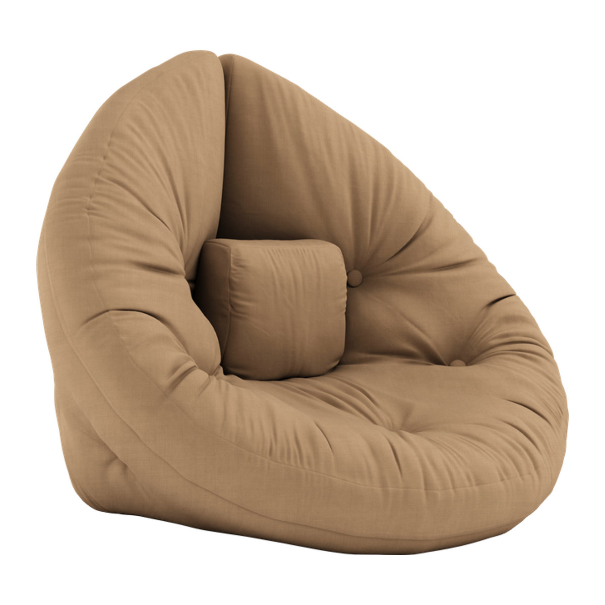 Karup Mini Nido Kinderstuhl aus Stoff in Braun und Beige mit Polsterung im minimalistischen Design - Bild 1