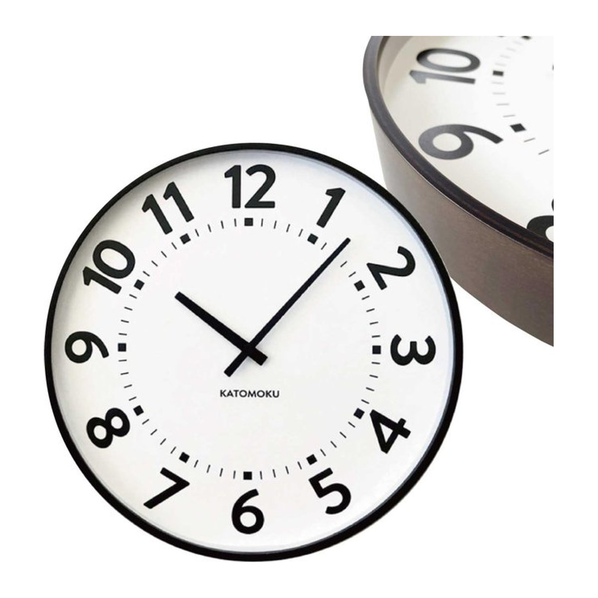 KATOMOKU Wanduhr aus Sperrholz in Braun mit schleichendem Sekundenzeiger, Durchmesser: 36 cm - Bild 1