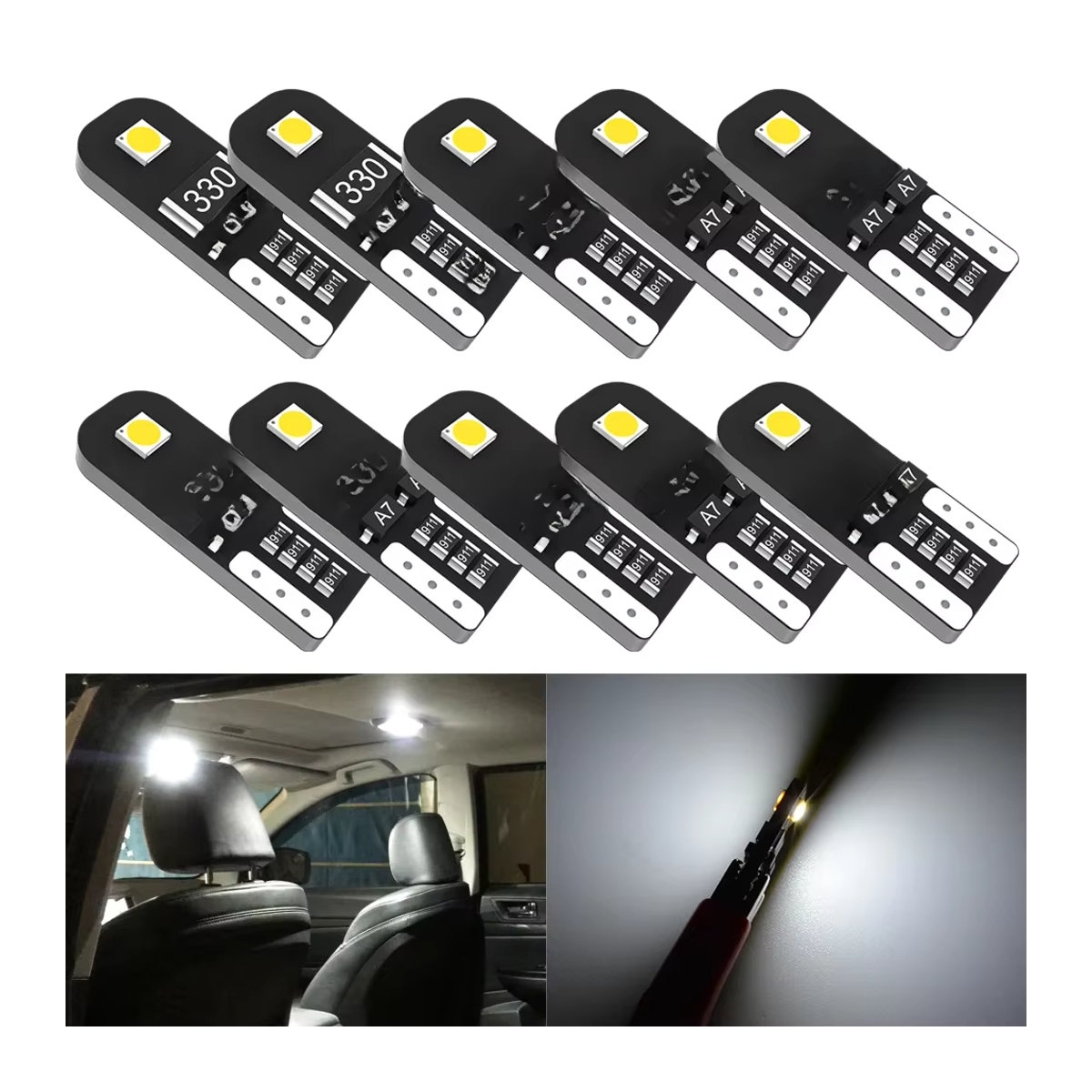 KaTur 10er Set W5W T10 LED Canbus Birnen für Ford Mondeo Fiesta Focus Explorer C-Max F150 Innenraumbeleuchtung - Bild 7