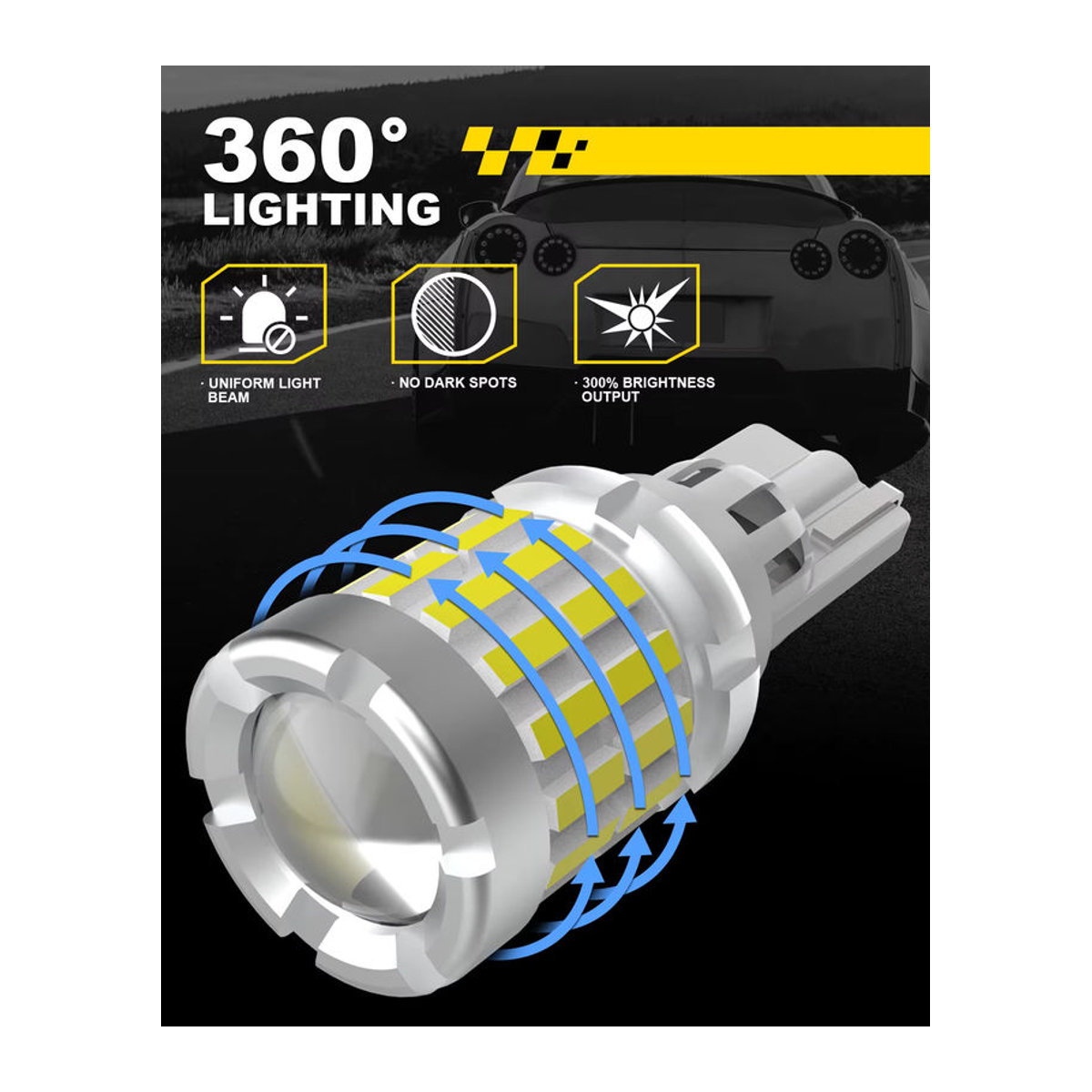 KaTur 2er Set Canbus T15 T16 W16W LED Rückfahrscheinwerfer Superhell 2000LM Weiß - Bild 5
