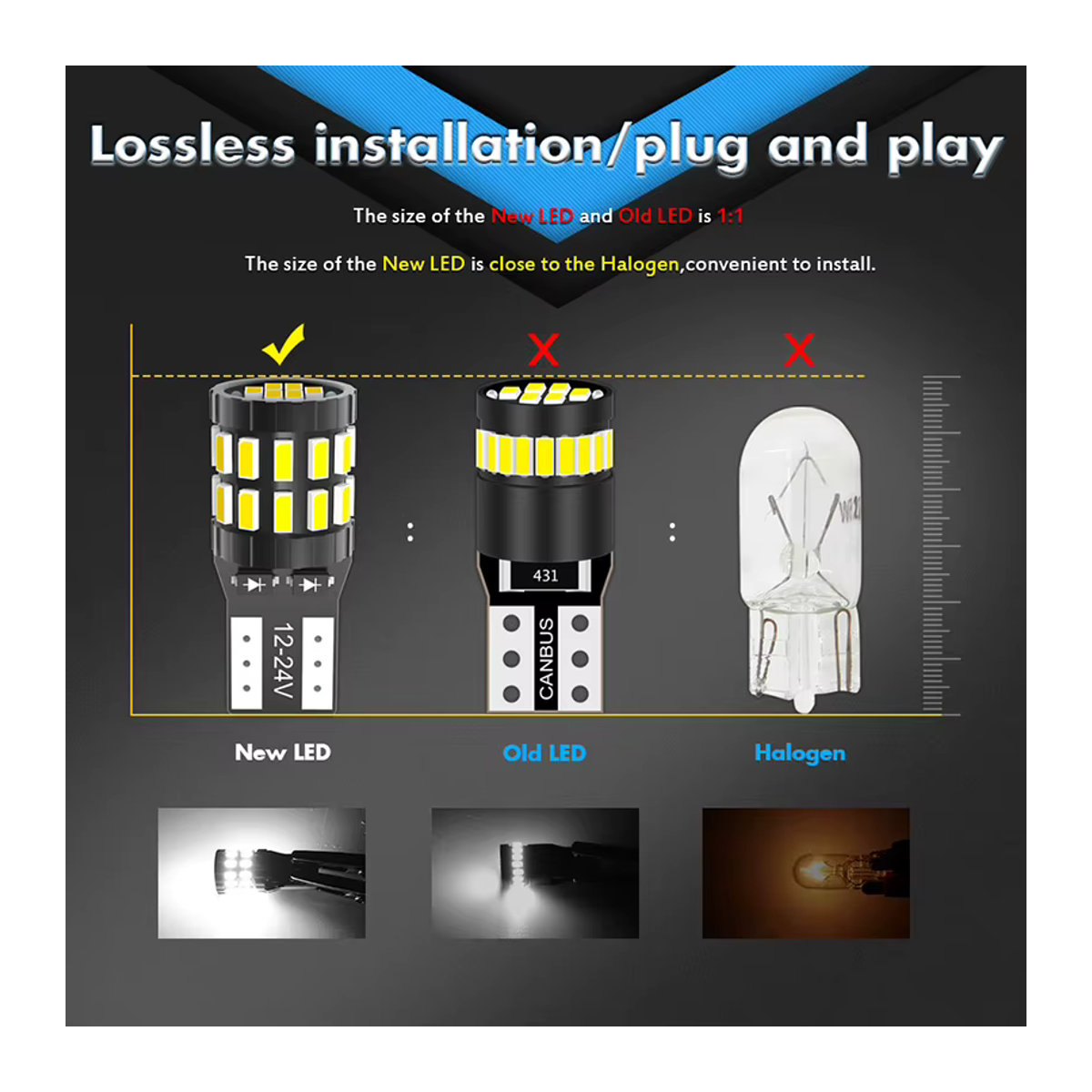 KaTur 2er Set T10 W5W LED Canbus Birnen 194 168 30SMD für Innenraum, Parkplatz und Dome Licht in Weiß, Blau, Rot oder Gelb - Bild 2
