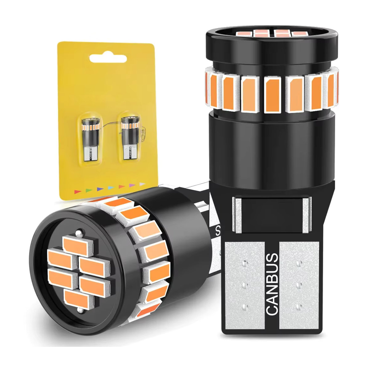 Katur 2er Set T10 W5W LED Canbus Fehlerfrei 194 168 3014 24SMD Auto Innenbeleuchtung 12V DC in Weiß Rot Gelb - Bild 7