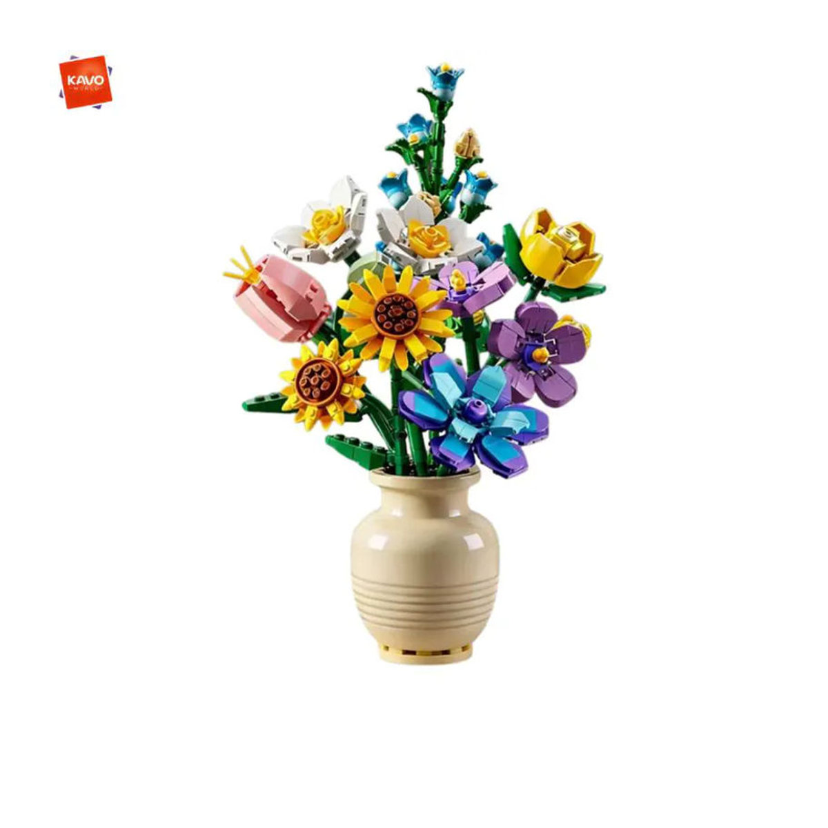 KAVOWORLD Blumenstrauß Baustein-Set 843-teilig, Mehrfarbiges STEM-Spielzeug aus Kunststoff für die Heimdekoration - Bild 7