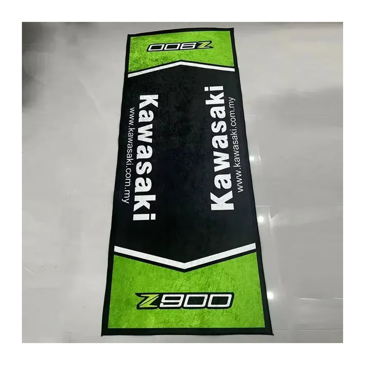Kawasaki Motorrad Garage Matte Anti-Rutsch Boden Teppich in Schwarz und Grün - Bild 2