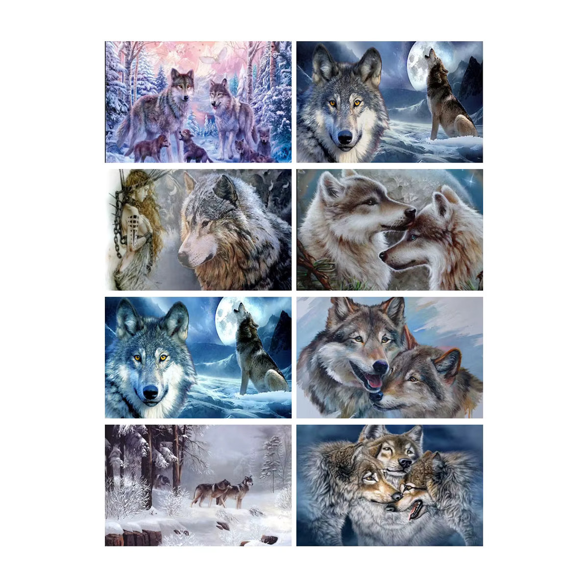 KAYOU 5D-Diamantgemälde Wolf als Kreuzstich-Set mit runden Strasssteinen in Mehrfarbig - Bild 3