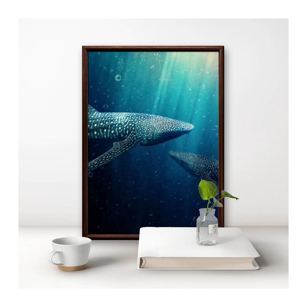 Kayou 5D DIY Diamant Malerei Walhai Wandbild im Nordic-Stil, Blau, B: 40 cm, H: 40 cm, T: 30 cm - Bild 2