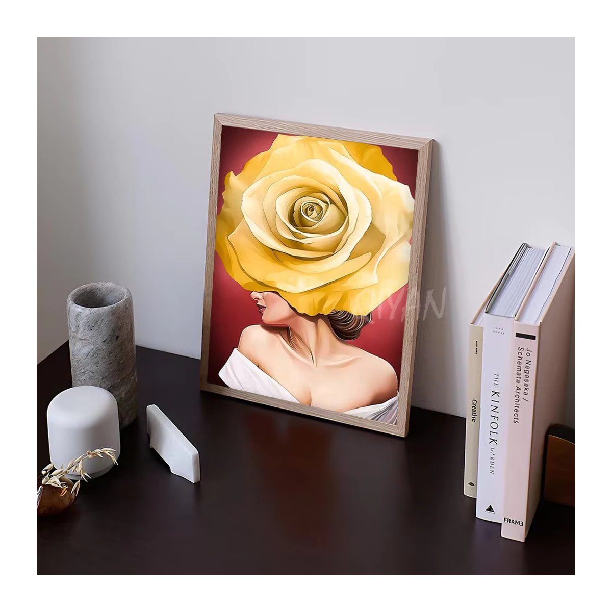 Kayou Abstrakter Wandaufkleber mit Blumen und Federn, Mehrfarbig, Wasserdichtes Papier für dein Zuhause - Bild 6