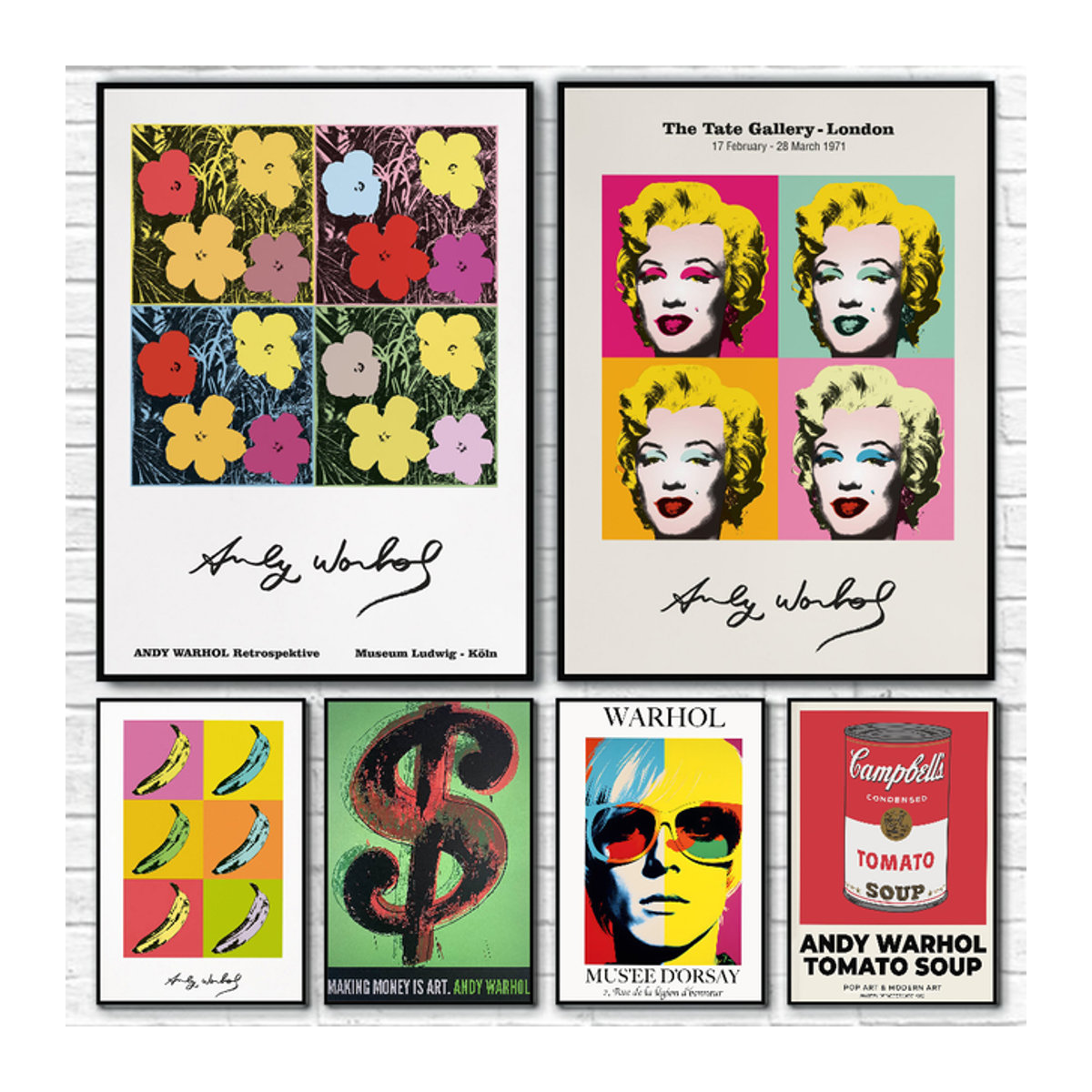 Kayou Andy Warhol Vintage-Poster als selbstklebender wasserfester Papieraufkleber zur Wanddekoration - Bild 1