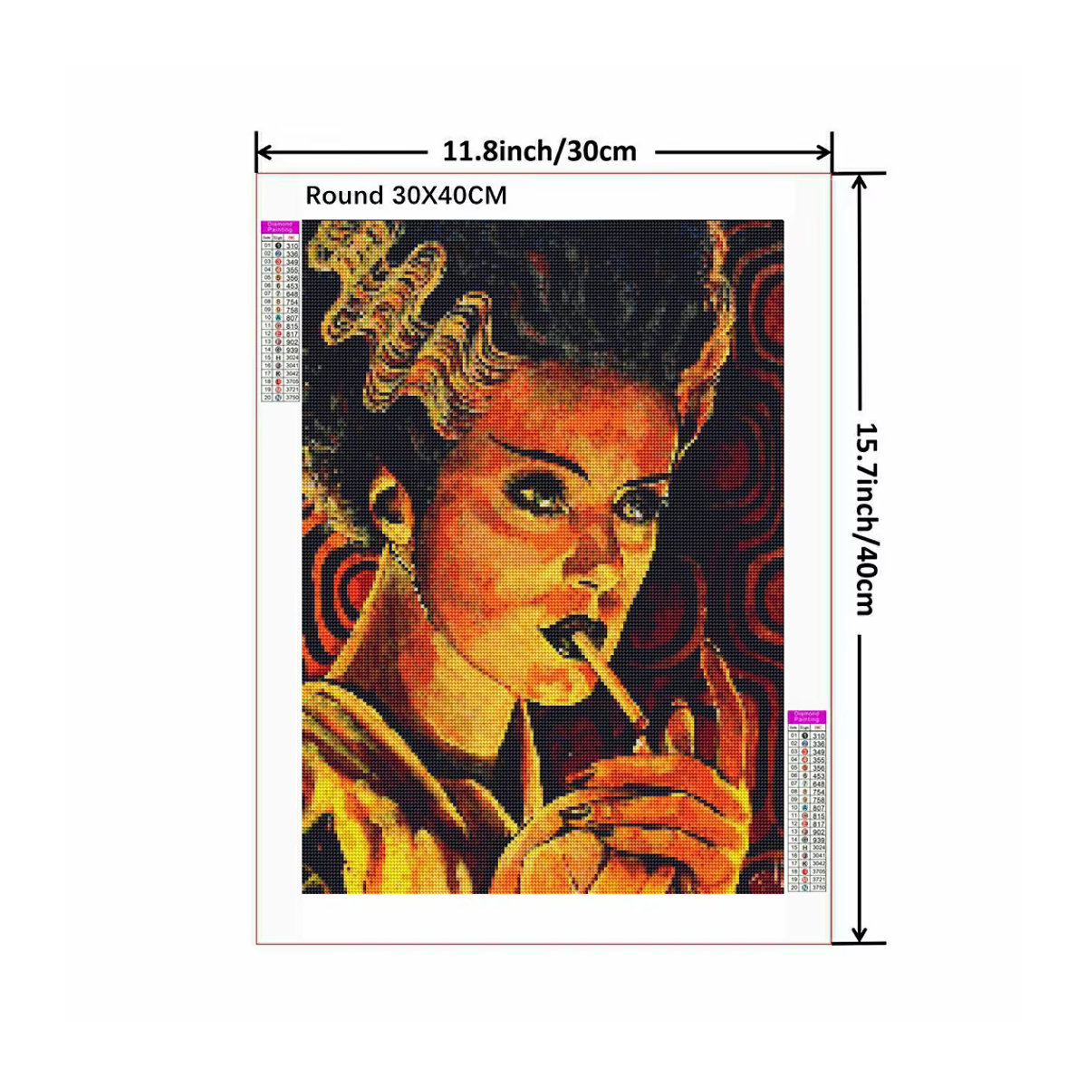 KAYOU Braut von Frankenstein 5D DIY Diamant Malerei Mosaik Horror Film Diamant Stickerei mit runden Bohrern in Mehrfarbig für Halloween Home Decor - Bild 2