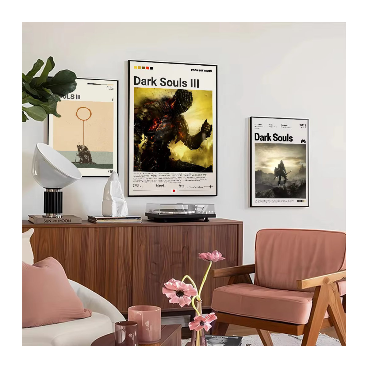 Kayou Dark Souls Poster, mehrfarbiger selbstklebender Wandaufkleber aus Papier für moderne Wanddekoration - Bild 2