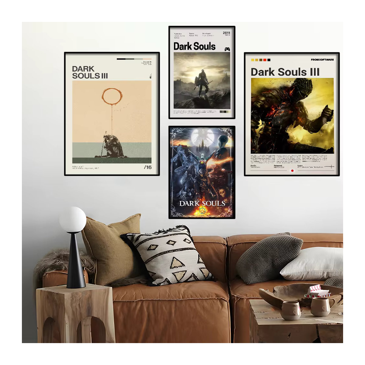 Kayou Dark Souls Poster, mehrfarbiger selbstklebender Wandaufkleber aus Papier für moderne Wanddekoration - Bild 3