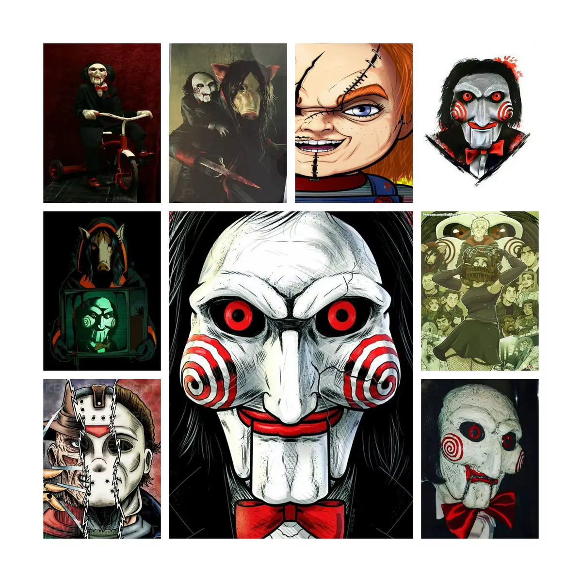 KAYOU Diamant-Stickerei Set Saw Billy Puppet Motiv für Halloween als 5D-Vollbohrer Kreuzstich-Set in Mehrfarbig - Bild 2