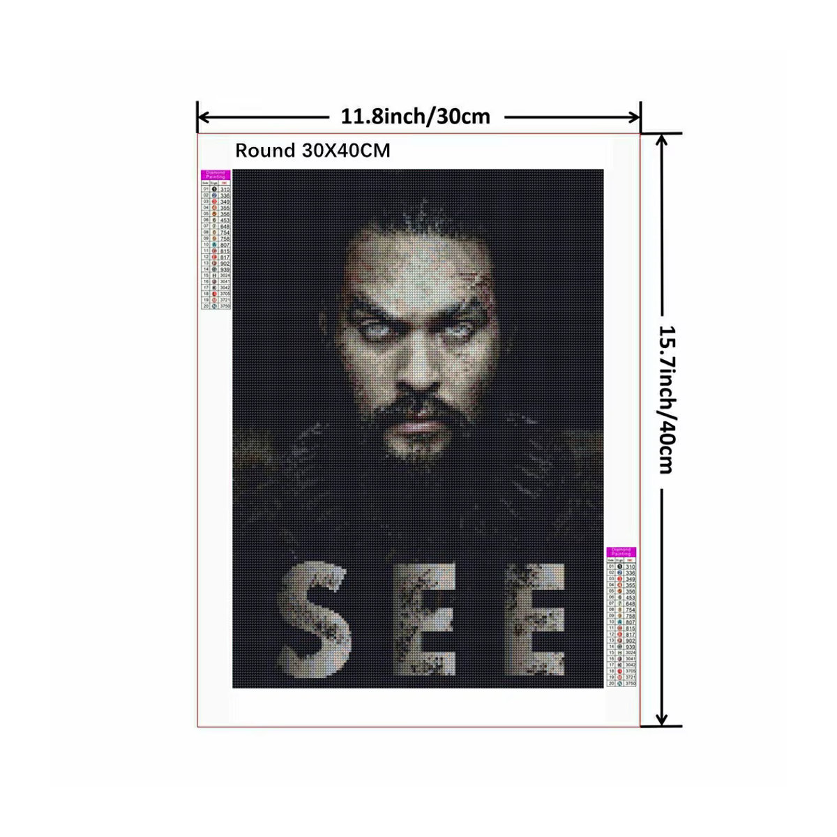 KAYOU DIY Diamantmalerei Jason Momoa mit runden Bohrern als Mosaik-Stickerei in Mehrfarbig - Bild 1