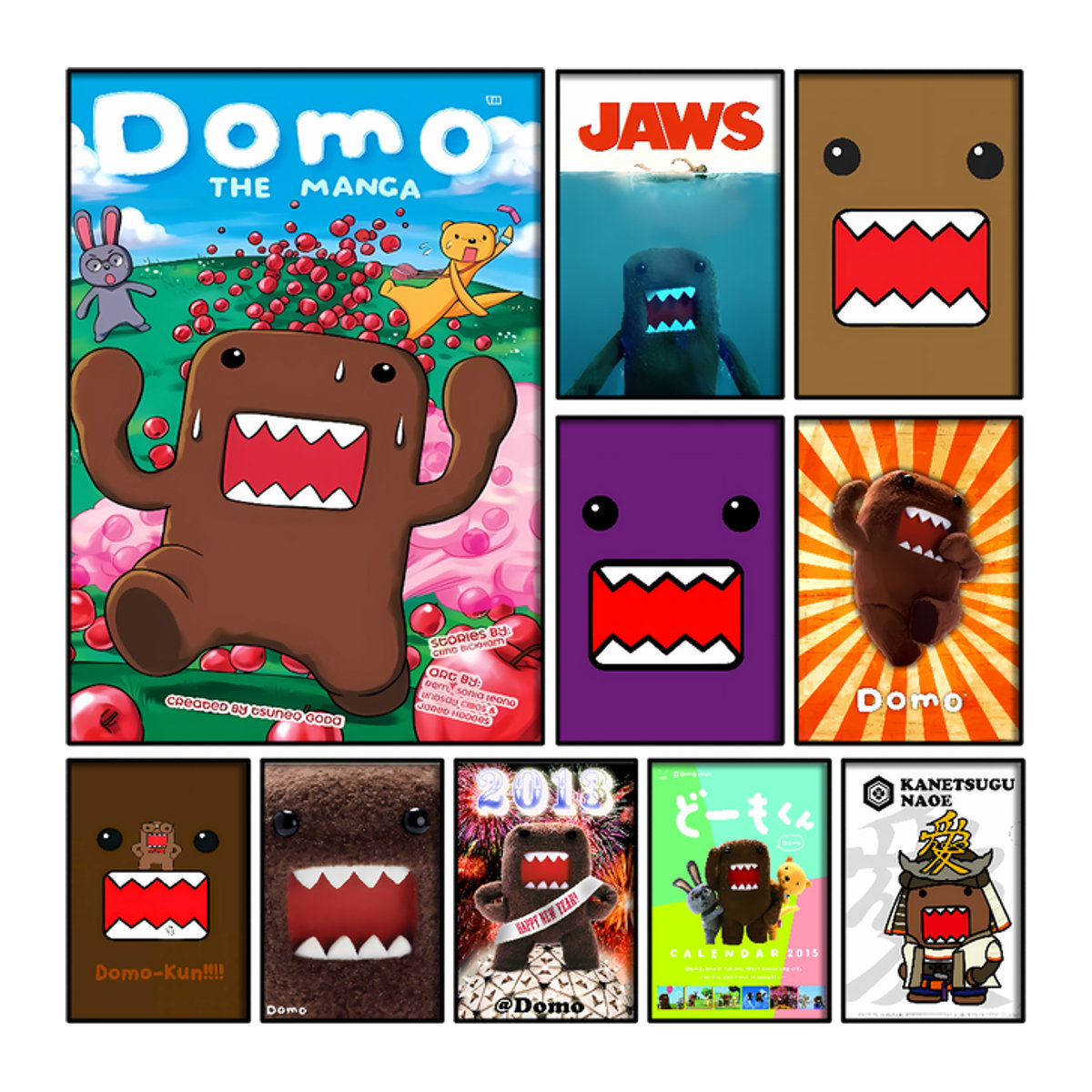Kayou Domo Kun Poster, selbstklebender wasserfester Papieraufkleber für die Wanddekoration, mehrfarbig, rechteckig - Bild 1