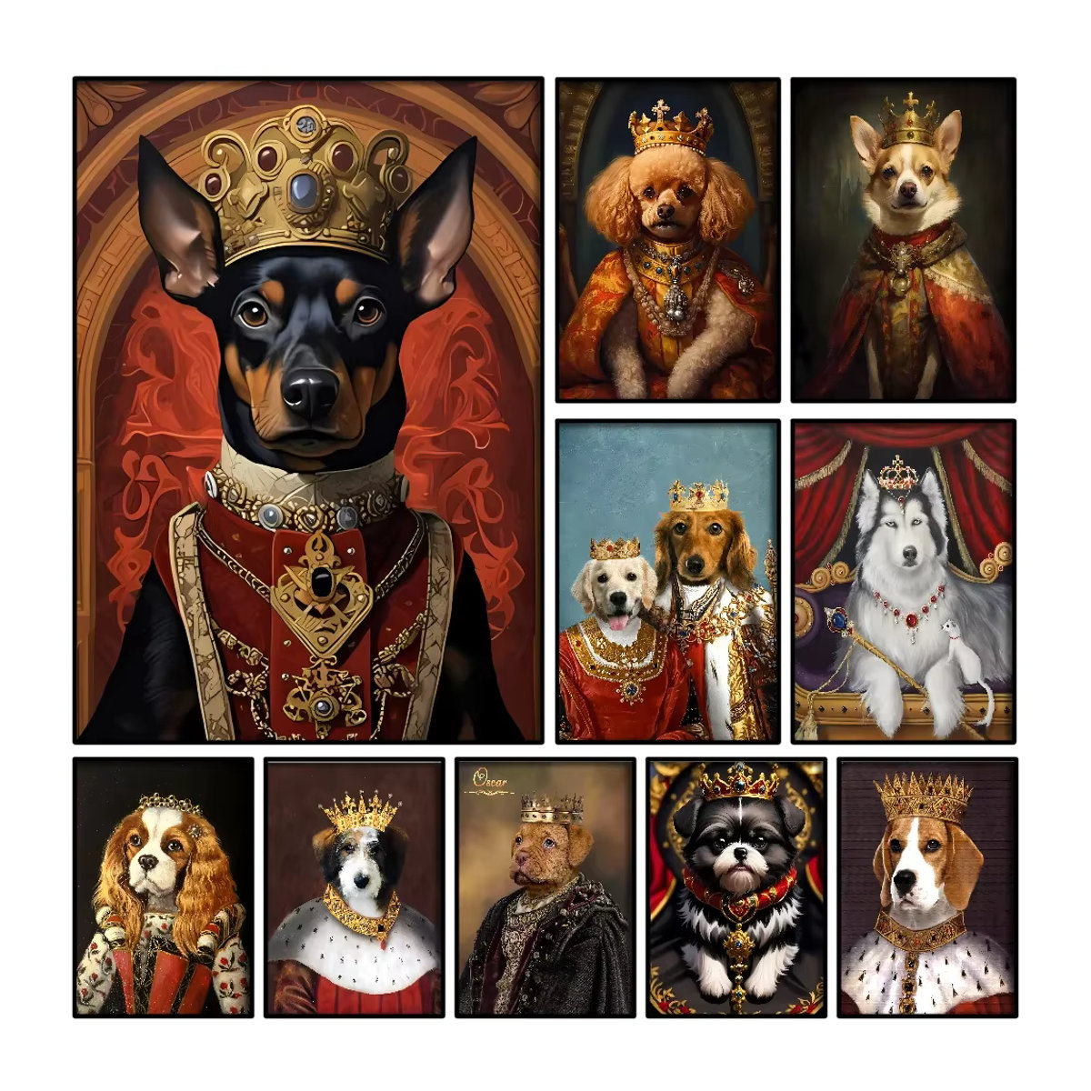 Kayou Hund König Royal Wandposter Selbstklebender Wasserdichter Papier Aufkleber in Mehrfarbig - Bild 5