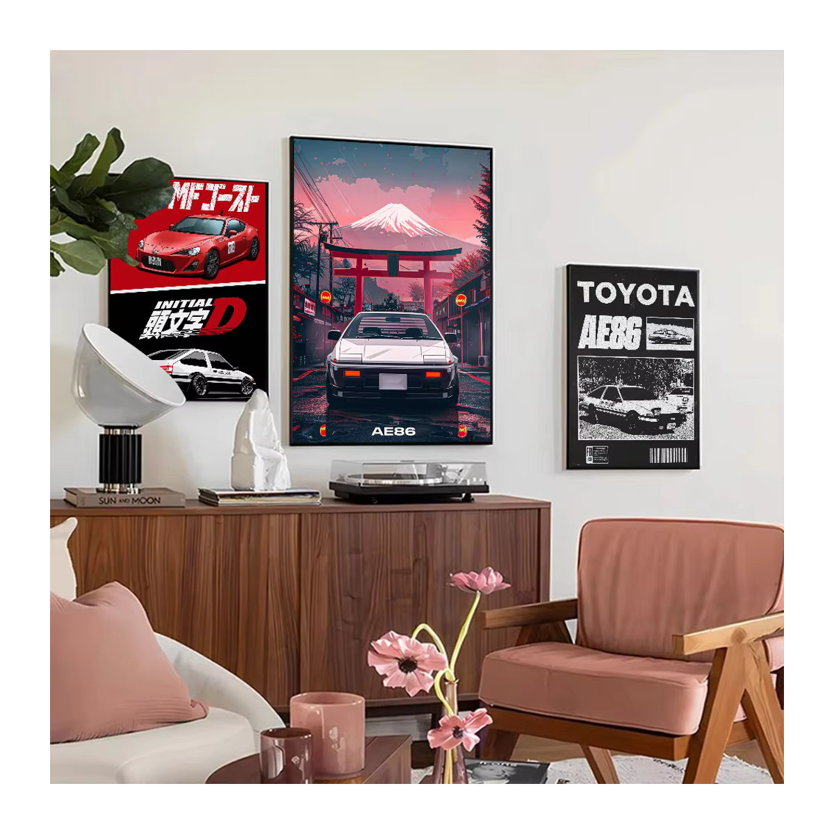 Kayou Initial D Anime Poster Wasserfester Aufkleber für Wanddekoration in Mehrfarbig - Bild 2