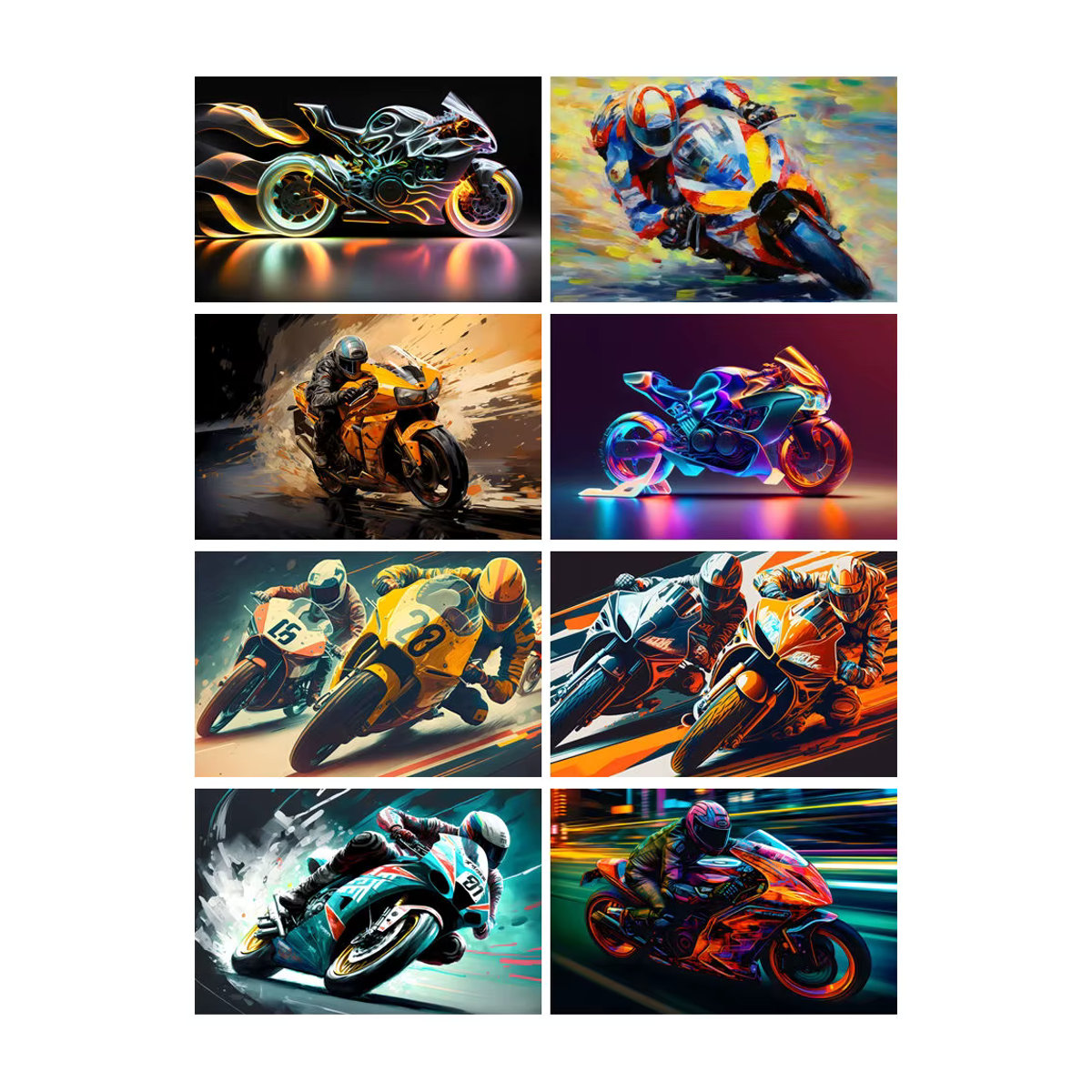 KAYOU Motorrad 5D Diamant Malerei als dekoratives Wandbild für Wohnzimmer und Club im Landschaftsformat - Bild 2