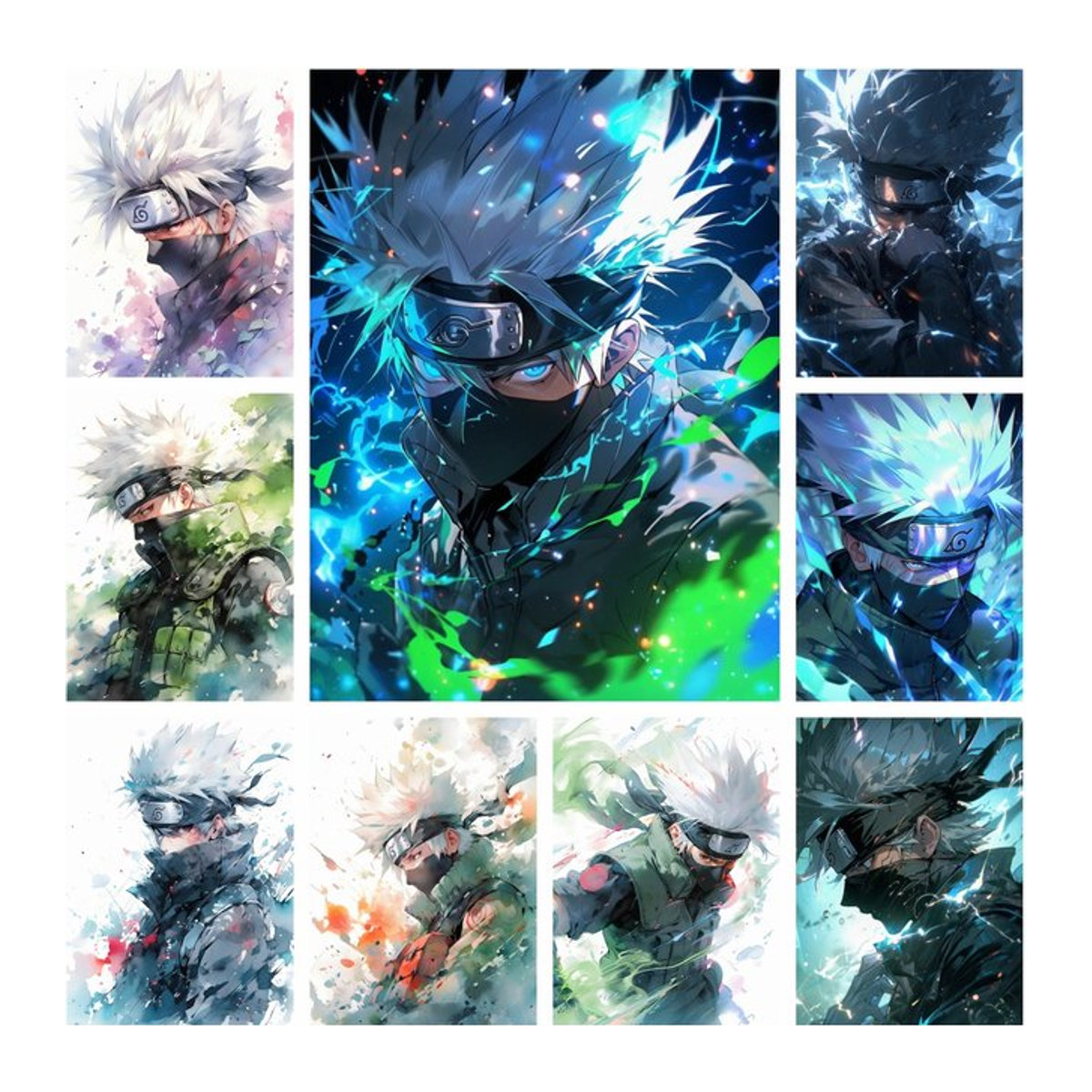 KAYOU Naruto Hatake Kakashi 5D DIY Diamantmalerei als Mosaik-Stickerei mit bunten Rundsteinen für Kinder und Hobby-Dekoration - Bild 1