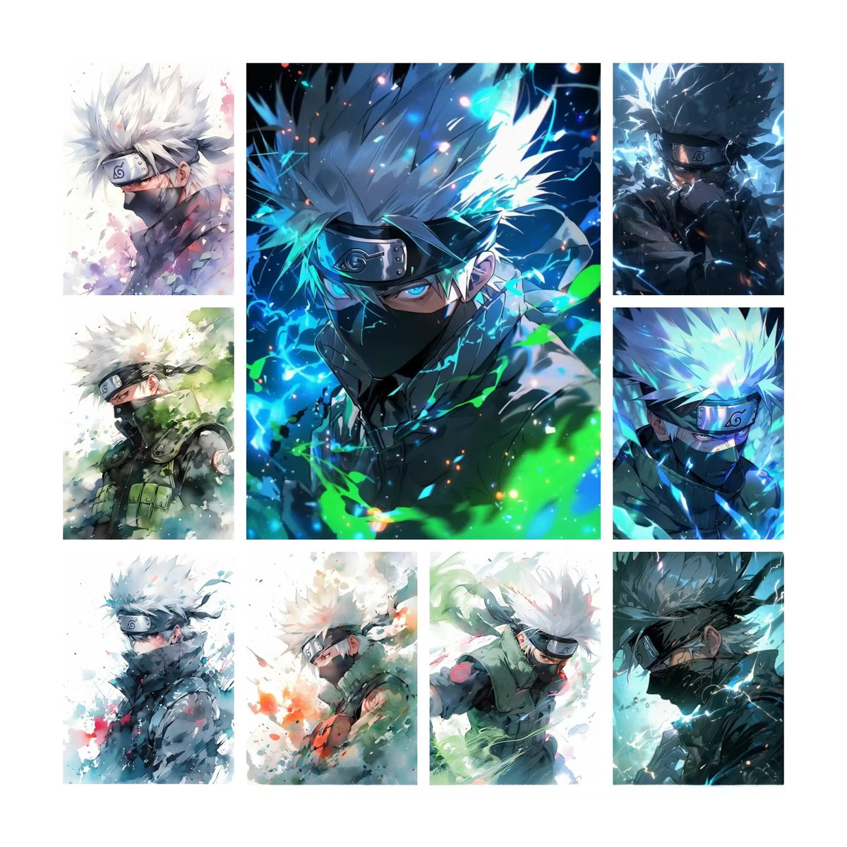 KAYOU Naruto Hatake Kakashi 5D DIY Diamantmalerei als Mosaik-Stickerei mit bunten Rundsteinen für Kinder und Hobby-Dekoration - Bild 3