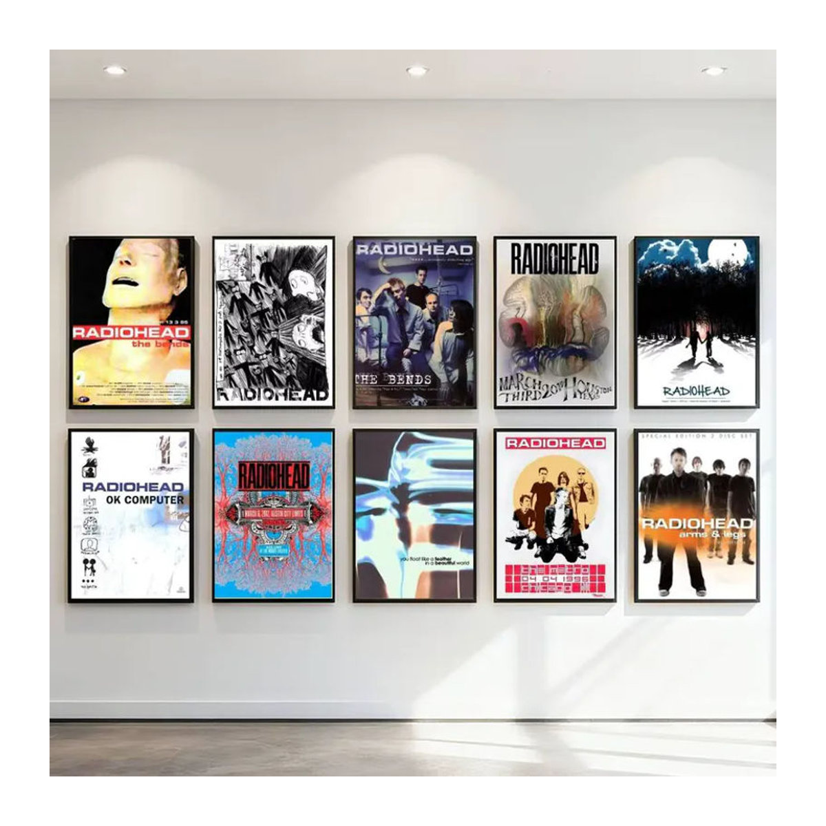Kayou Radiohead Musikposter im skandinavischen Vintage-Stil, mehrfarbiger Kunstdruck als abstrakte Wanddekoration aus Papier - Bild 2