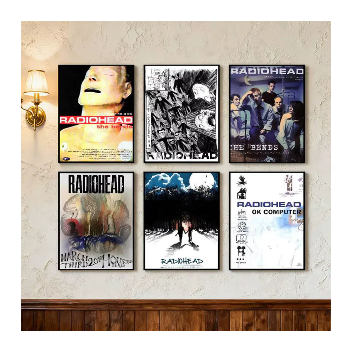 Kayou Radiohead Musikposter im skandinavischen Vintage-Stil, mehrfarbiger Kunstdruck als abstrakte Wanddekoration aus Papier - Bild 3