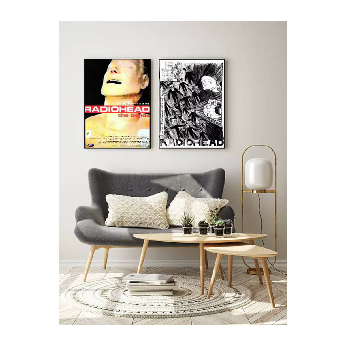 Kayou Radiohead Musikposter im skandinavischen Vintage-Stil, mehrfarbiger Kunstdruck als abstrakte Wanddekoration aus Papier - Bild 7