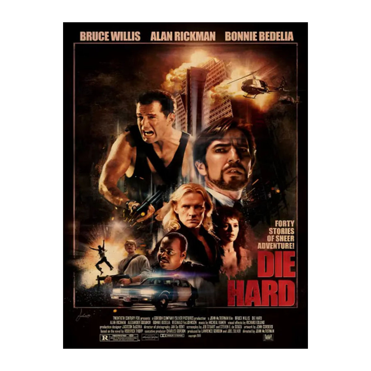 Kayou Retro Film Poster Die Hard 1988 Selbstklebende Wandkunst Dekoration Mehrfarbig Hochformat Papier - Bild 6