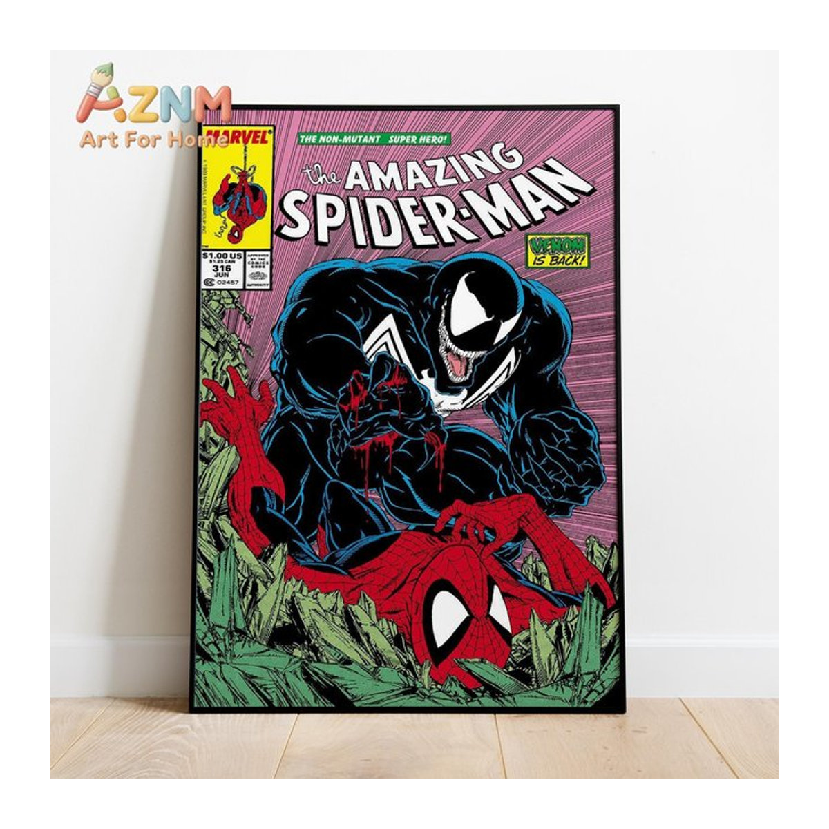 KAYOU Spider-Man Comic-Buch-Cover Poster als mehrfarbiger Wandkunst-Druck im Hochformat aus Papier - Bild 1