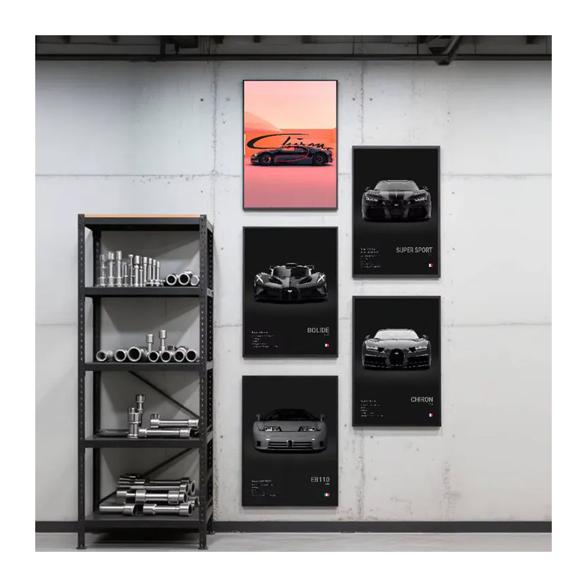 Kayou Supercar Bugatti Poster Kunstdruck im Anime-Stil, mehrfarbig, rechteckig, Hochformat - Bild 2
