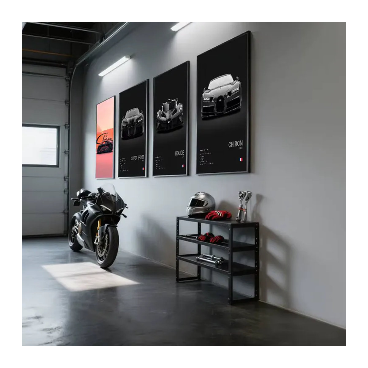 Kayou Supercar Bugatti Poster Kunstdruck im Anime-Stil, mehrfarbig, rechteckig, Hochformat - Bild 3