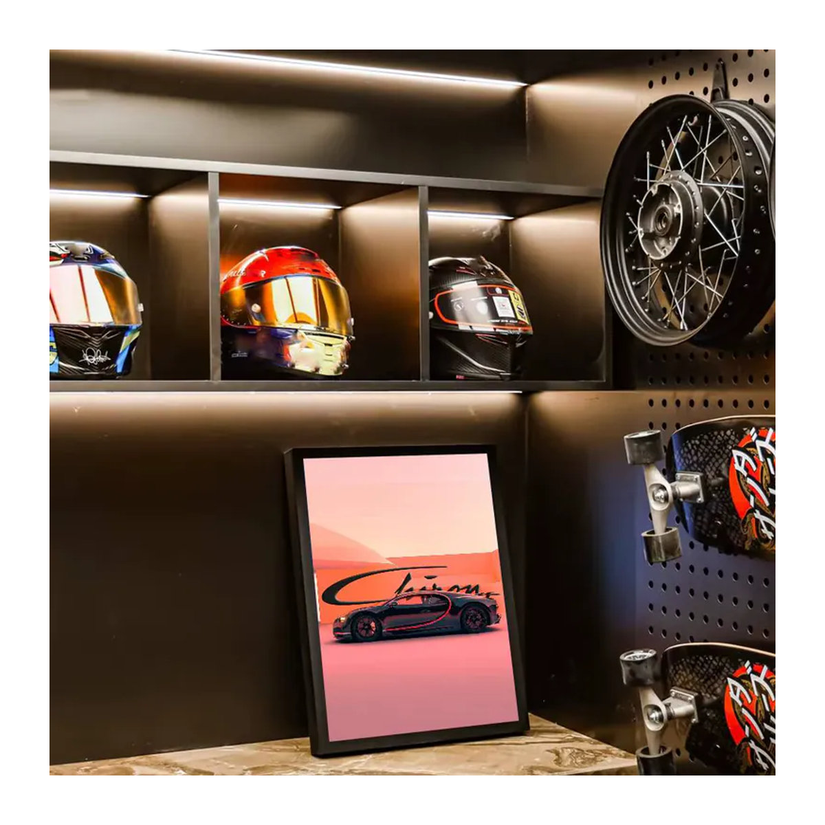 Kayou Supercar Bugatti Poster Kunstdruck im Anime-Stil, mehrfarbig, rechteckig, Hochformat - Bild 4