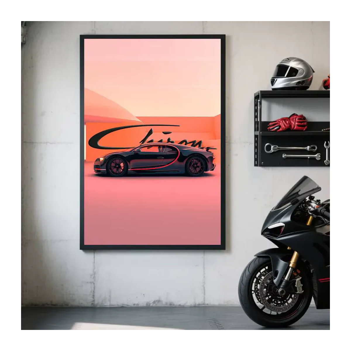 Kayou Supercar Bugatti Poster Kunstdruck im Anime-Stil, mehrfarbig, rechteckig, Hochformat - Bild 5