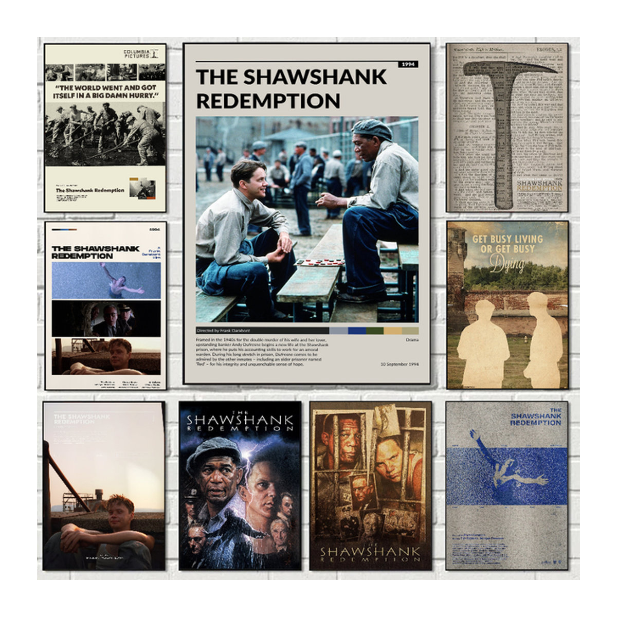 Kayou The Shawshank Redemption Poster, selbstklebender Wandaufkleber aus Papier in Vintage-Optik, mehrfarbig, rechteckig - Bild 1