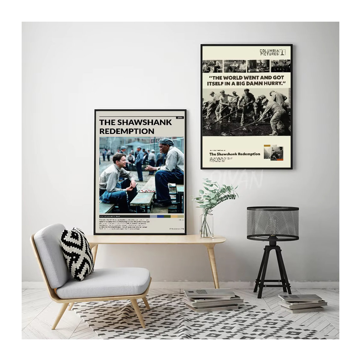 Kayou The Shawshank Redemption Poster, selbstklebender Wandaufkleber aus Papier in Vintage-Optik, mehrfarbig, rechteckig - Bild 5