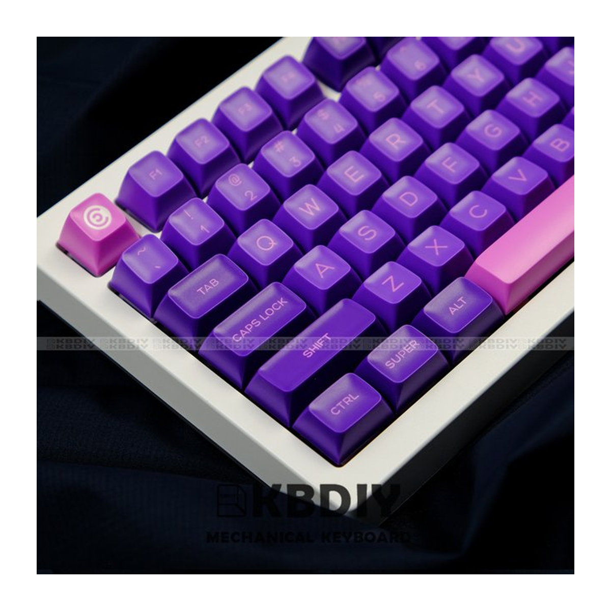 KBDiy GMKFans Inazuma Tastenkappen aus PBT im SA-Profil, 160 Tasten, ISO MX Double Shot, Lila - Bild 1
